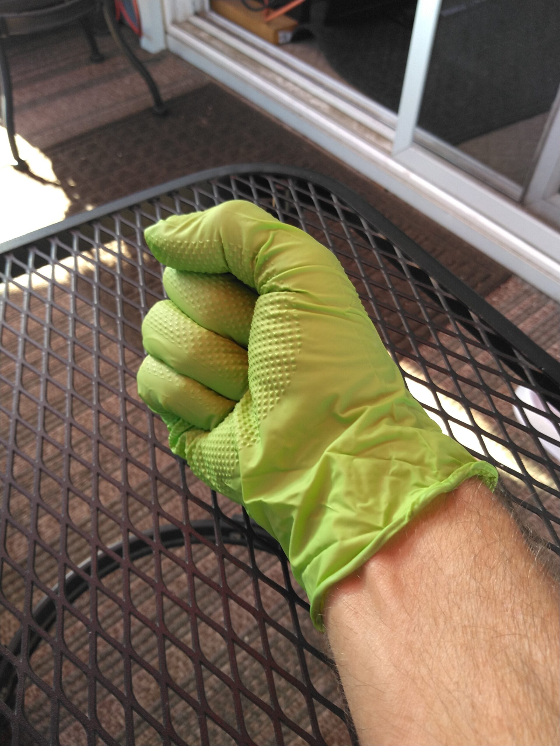 GLOVEWORKS HD Green Gloves, 8 Mil Nitrile Disposable Heavy Duty Raised Diamond Grip Mechanic Glove, Bulk Purchasing Options customer photo 1