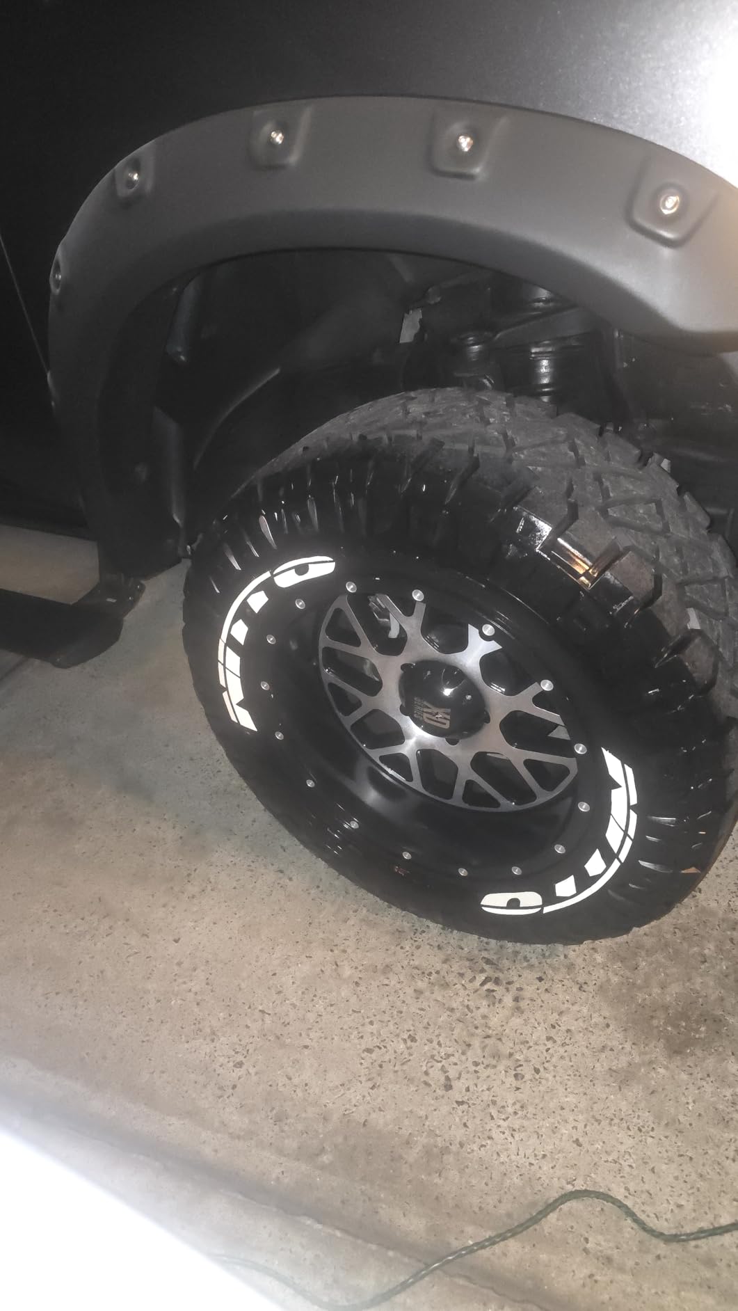 Tire Stickers Nitto Tire Lettering - DIY Permanent Glue On Rubber Decals for Tires with Glue & 2oz Bottle Touch-Up Cleaner / 19-21 Inch Wheels / 1.00 Inches/White / 8 Pack customer photo 2