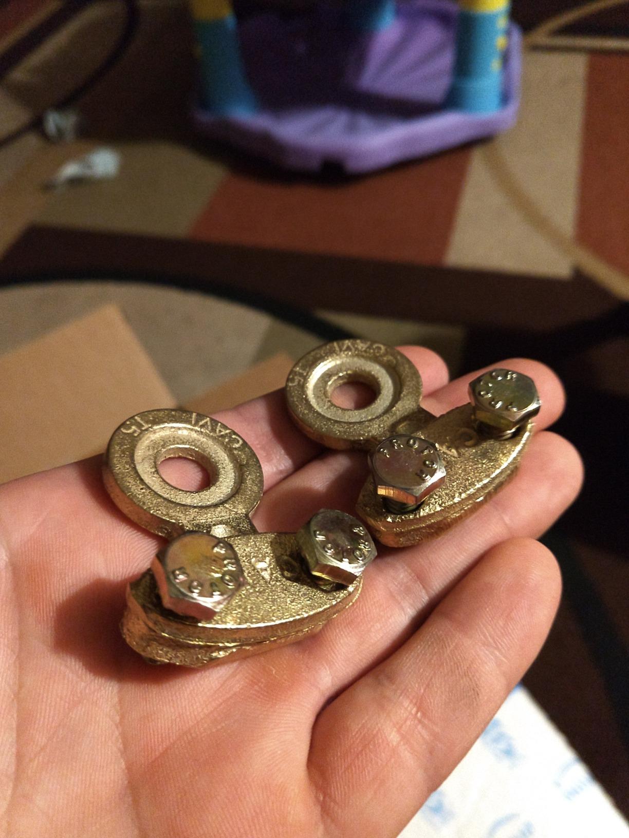 Ter-Mex TM25 - 2X Battery Side Post Solid Brass Cable Ends Eye Ring Terminals GM Clamps (Pack of 2) customer photo 1