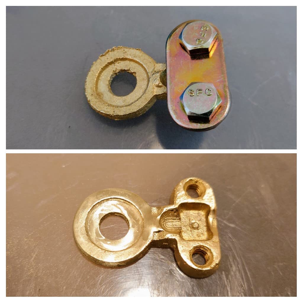 Ter-Mex TM25 - 2X Battery Side Post Solid Brass Cable Ends Eye Ring Terminals GM Clamps (Pack of 2) customer photo 2