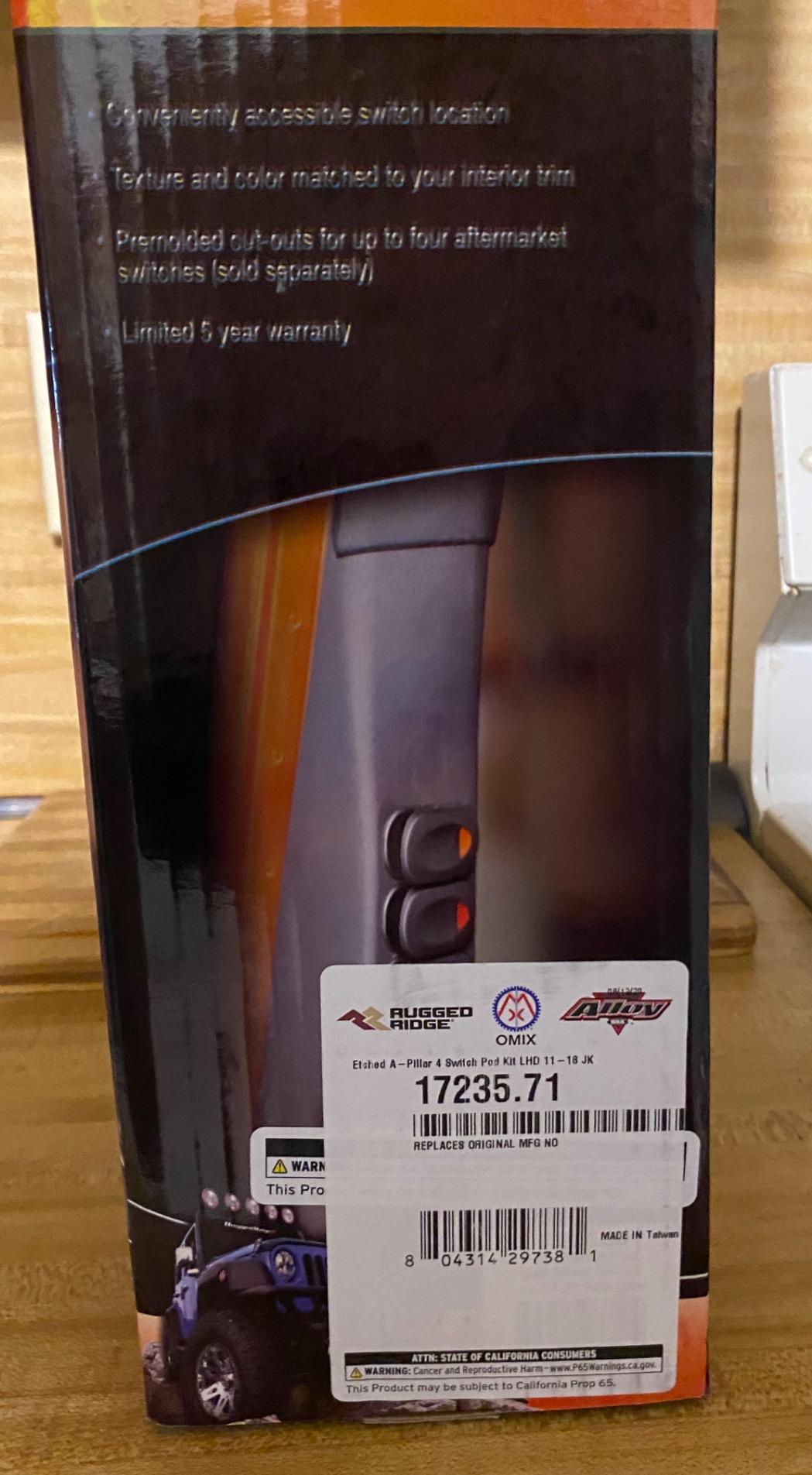 Rugged Ridge Switch Pod for Jeep Wrangler JK | Thermoplastic Olefin (TPO), Black | 17235.71 | Fits 2011-2018 Jeep Wrangler JK customer photo 2