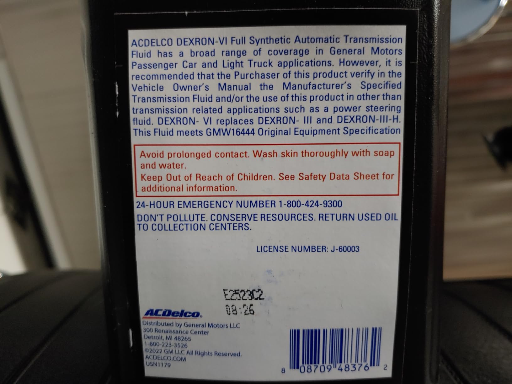 ACDelco GM Original Equipment 10-9394 (88865601) Dexron VI Automatic Transmission Fluid - 1 qt customer photo 2