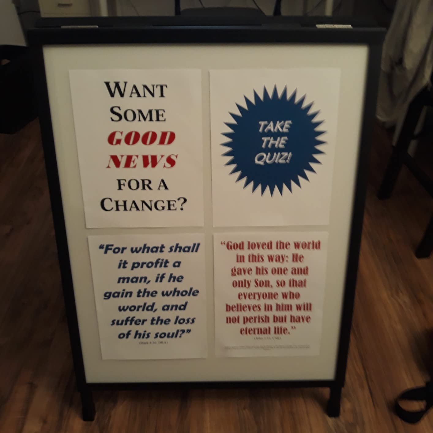 T-SIGN Outdoor A-Frame Sidewalk Sign 24x36 Inch Sandwich Board Black Coated Steel Metal Double-Sided customer photo 2