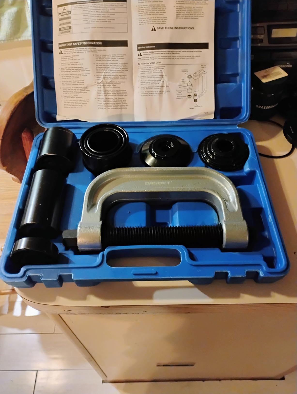 DASBET Ball Joint Removal Tool Kit | Ball Joint Press & U Joint Removal Kit Heavy Duty Ball Joint Press Fits Most 2WD and 4WD Cars Light Trucks 10PCS Ball Joint Service Tool Bushing Press Kit (Blue) customer photo 1