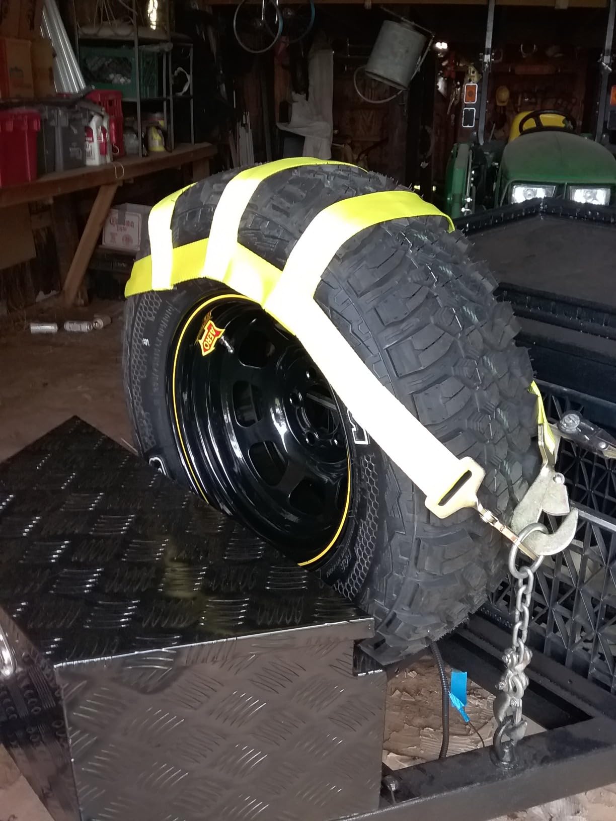 Tow Dolly Basket Strap with Twisted Snap Hooks for Small to Large Size Tires by Robbor Brand, 12,000 lbs Breaking Strength customer photo 1