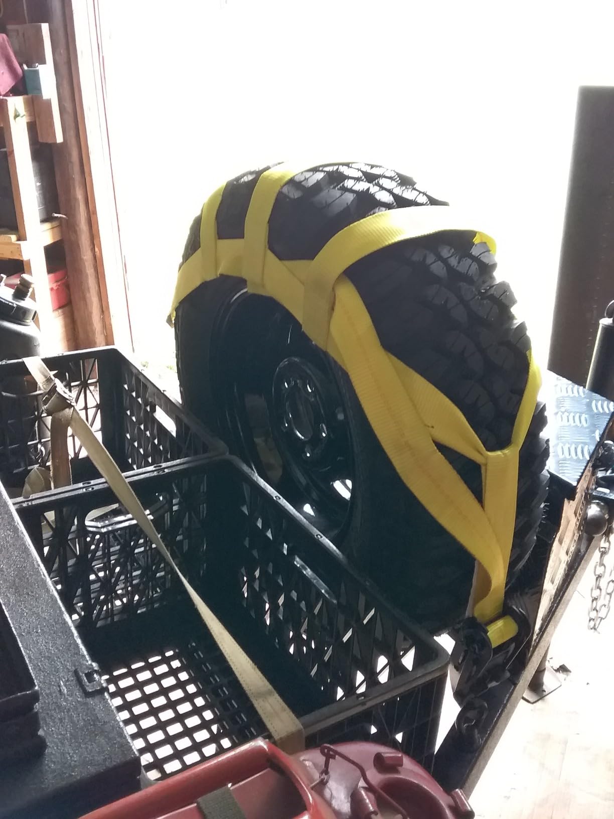 Tow Dolly Basket Strap with Twisted Snap Hooks for Small to Large Size Tires by Robbor Brand, 12,000 lbs Breaking Strength customer photo 2