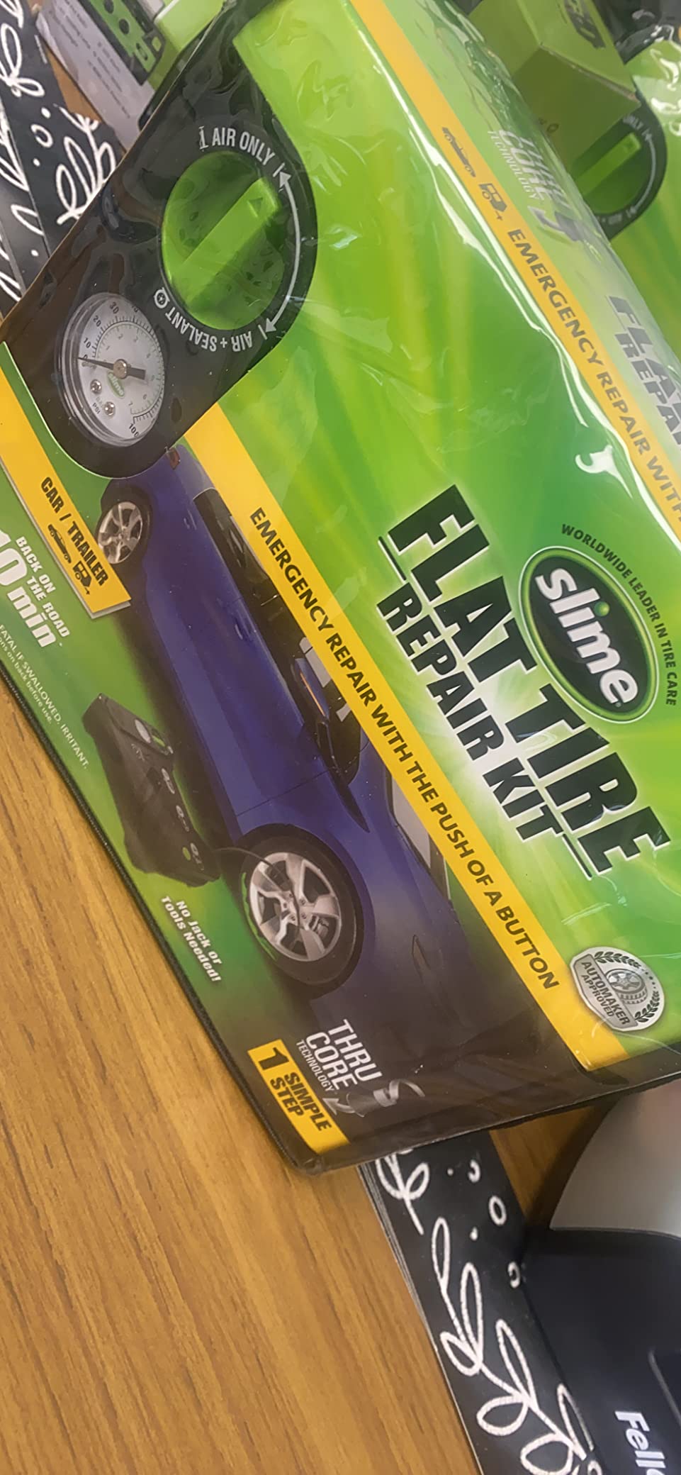 Slime 50122 Flat Tire Puncture Emergency Kit, Includes Sealant and Tire Inflator Pump, Analog, Suitable for Cars and Other Highway Vehicles, 10 Min Fix customer photo 2