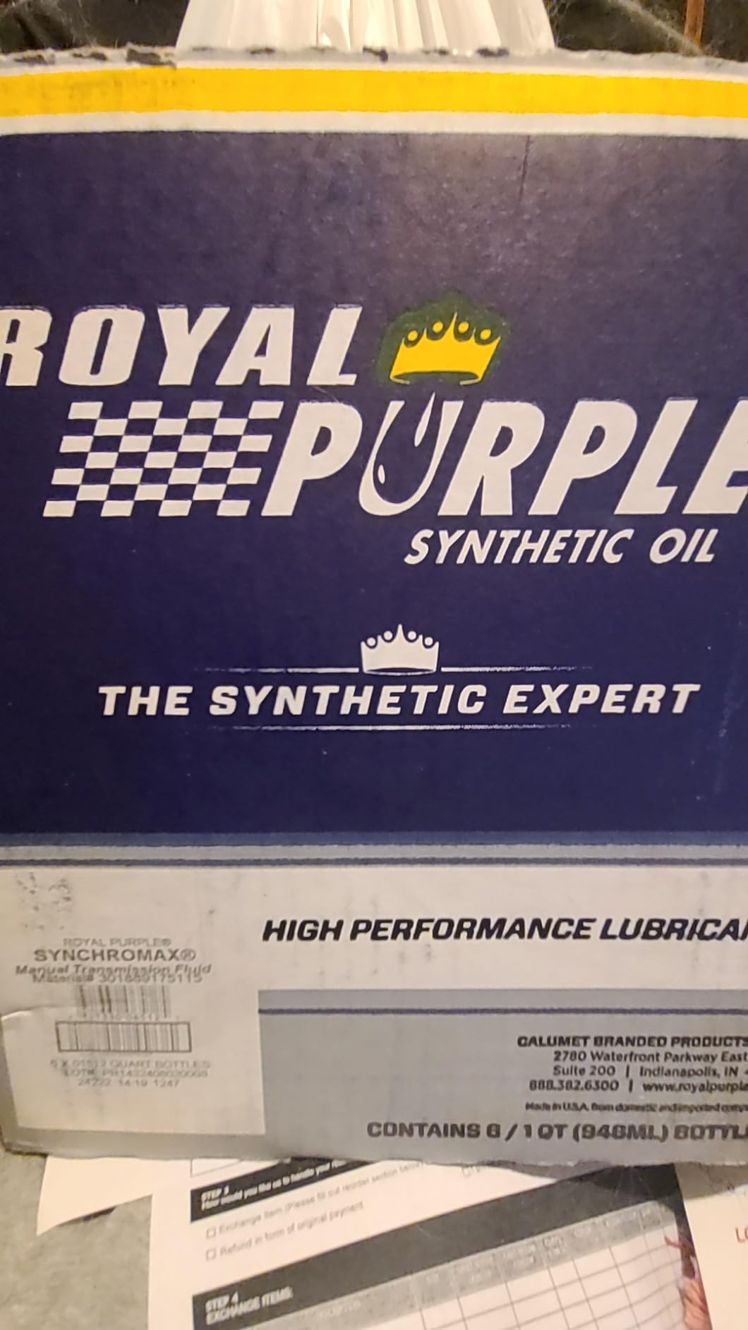 Royal Purple 01512 Set of 4 Synchromax Manual Transmission Fluid 1-Quart Bottles customer photo 1