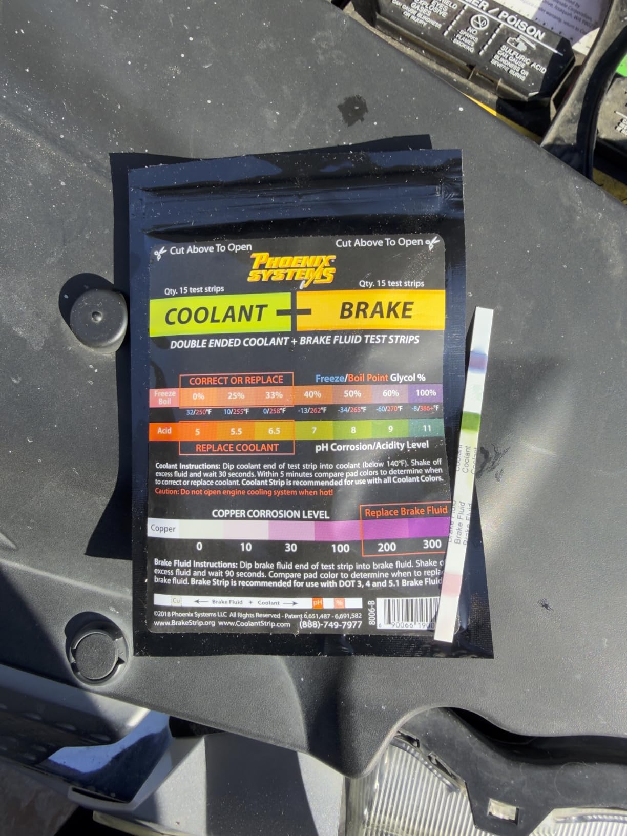 Phoenix Systems 8006-B Double-Ended Brake Fluid + Coolant Test Strips (15 foil wrapped test strips), 1 Pack customer photo 1