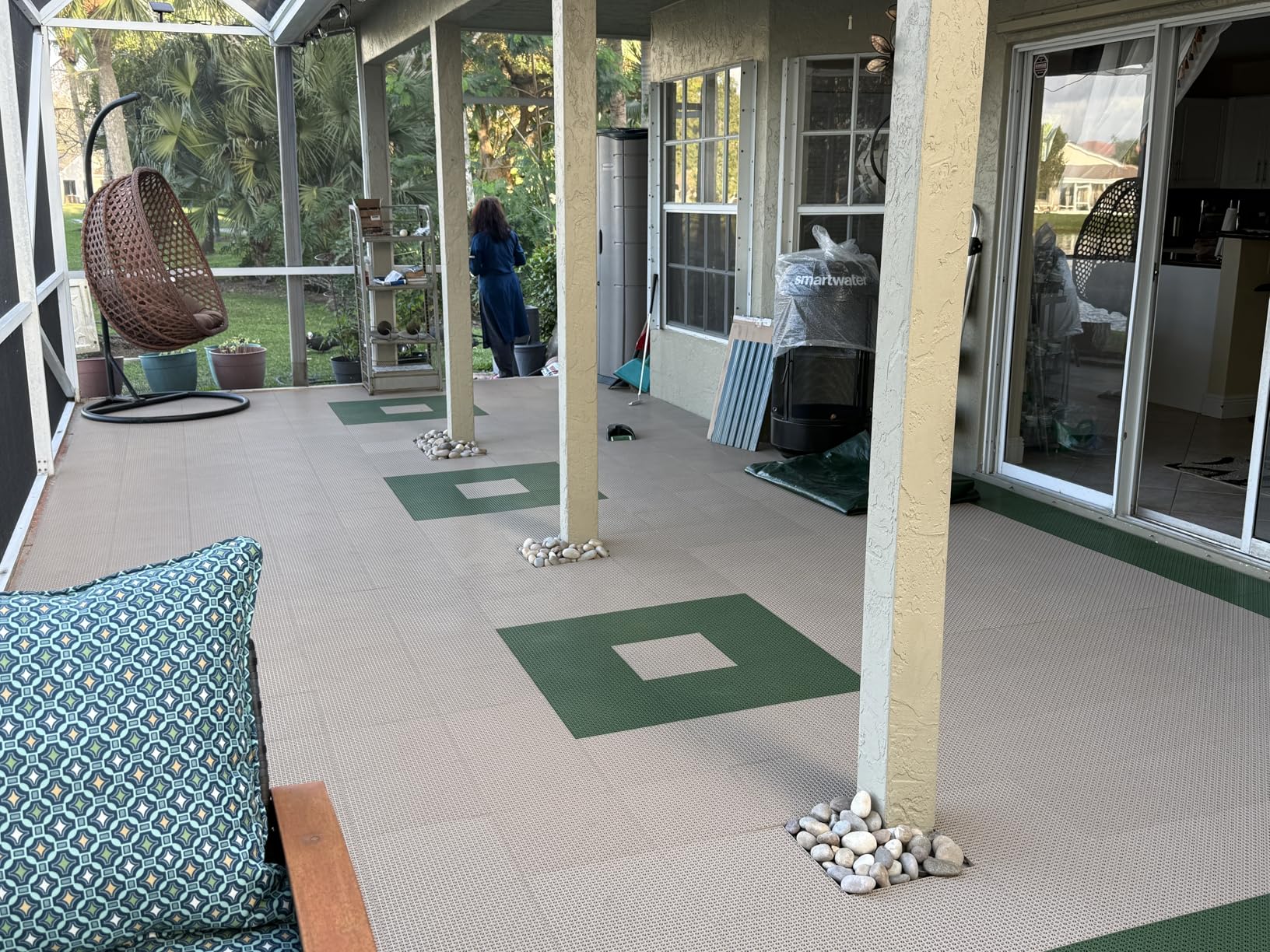 DuraGrid Outdoor Modular Deck Tiles, Interlocking, Slip-Resistant, Self-Draining, UV & Water Resistant, 40 Pack, Gray customer photo 1