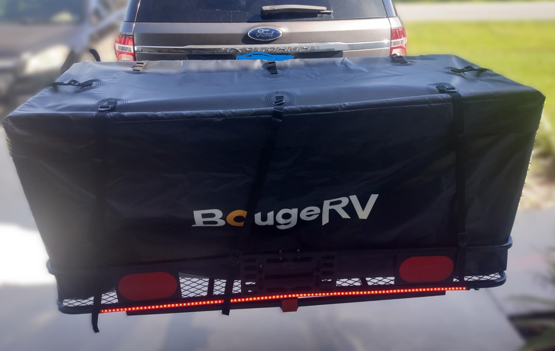 BougeRV Hitch Cargo Carrier Bag Waterproof/Rainproof for Car Truck SUV Vans Rear Mount Trays and Baskets 48'' L x 20'' W x 22'' H customer photo 2