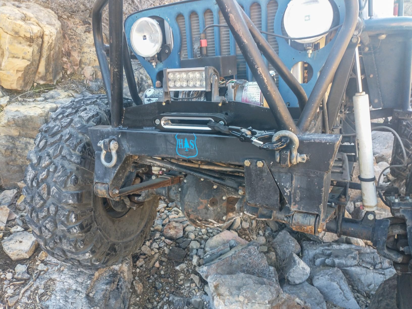 Ucreative 1/4 Inch x 50 Feet 10,000LBs Synthetic Winch Line Cable Rope with Black Protecting Sleeve for ATV UTV (Blue) customer photo 1