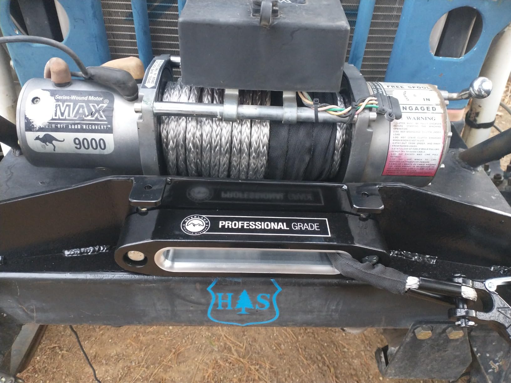 Ucreative 1/4 Inch x 50 Feet 10,000LBs Synthetic Winch Line Cable Rope with Black Protecting Sleeve for ATV UTV (Blue) customer photo 2