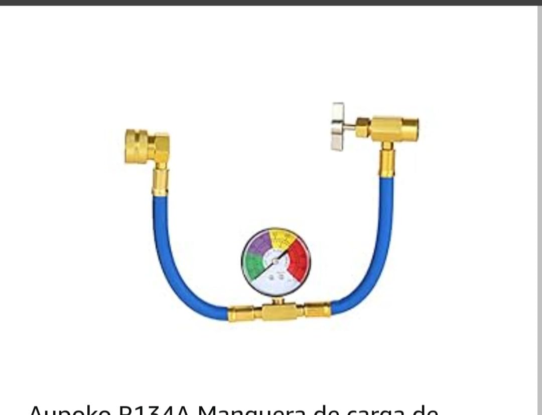 Aupoko R134A AC Refrigerant Charge Hose with Pressure Gauge, 1/2