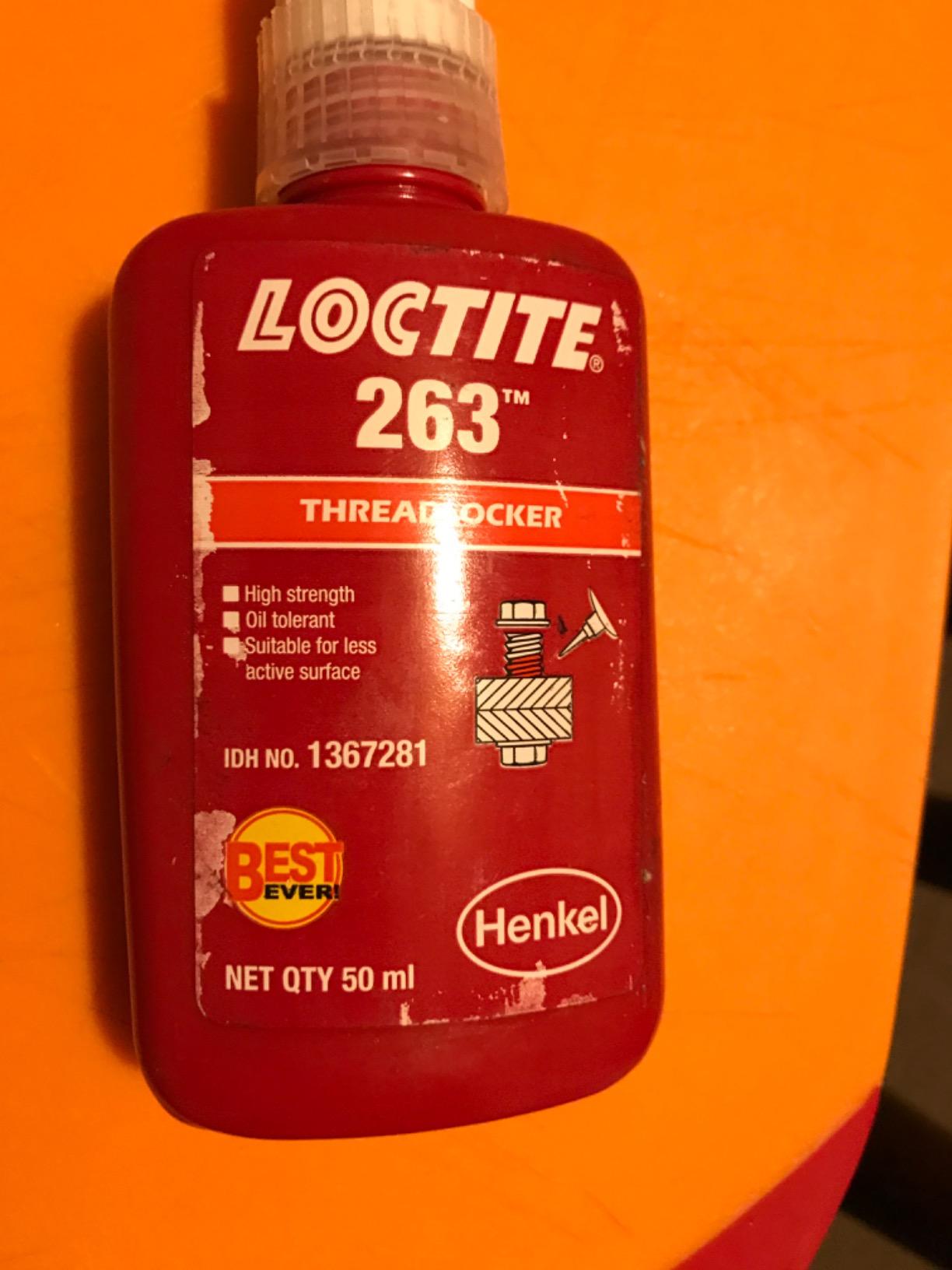 LOCTITE 263 Automotive Threadlocker Red - High Strength Thread Lock, General Purpose Applications, Oil Tolerant, Fluorescent - 6 ml, 1 Pack customer photo 1
