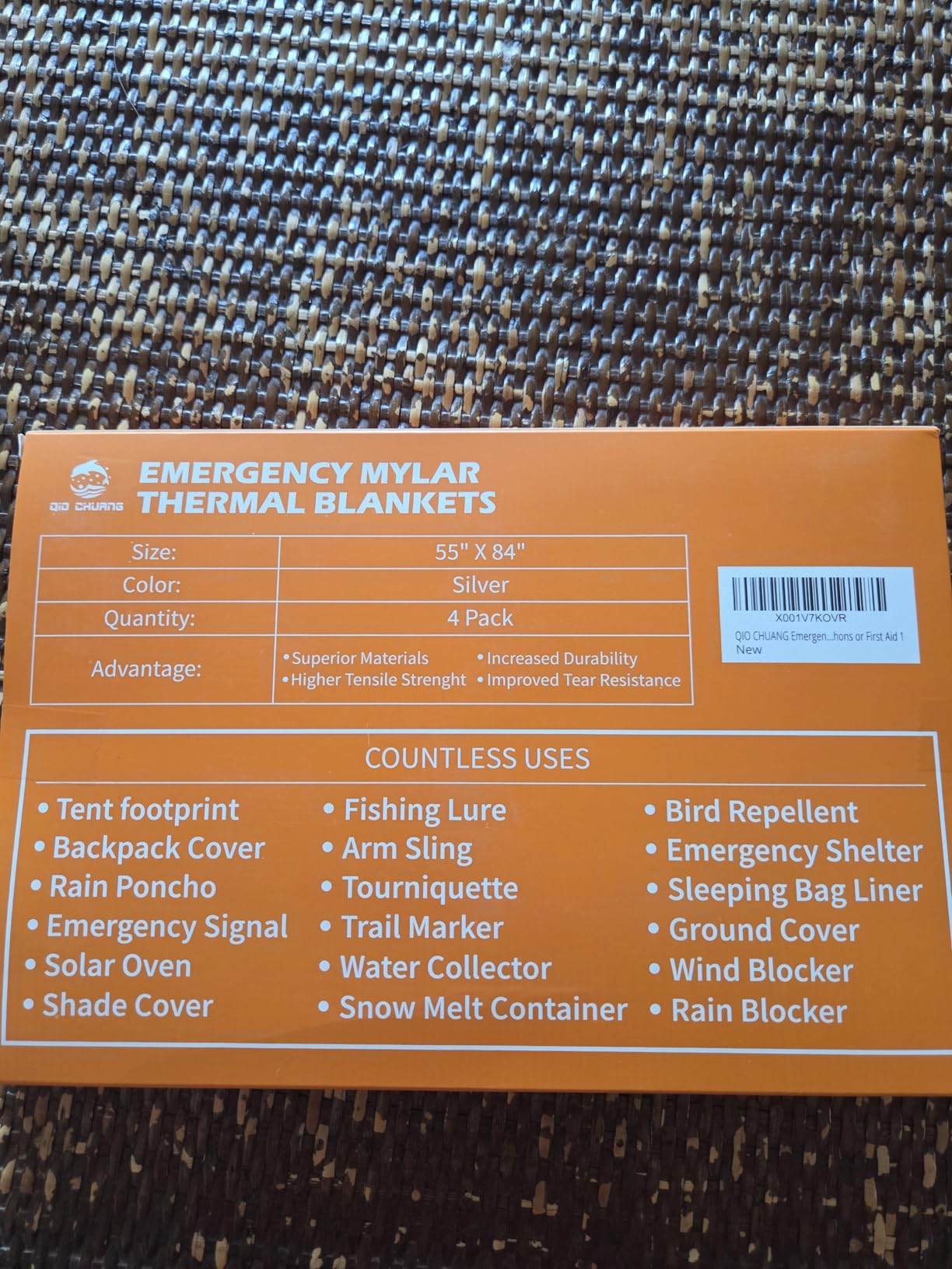QIO CHUANG Emergency Mylar Thermal Blankets - Space Blanket Survival kit Camping Blanket (4-Pack). Perfect for Outdoors, Hiking, Survival, Bug Out Bag, Marathons or First Aid customer photo 2