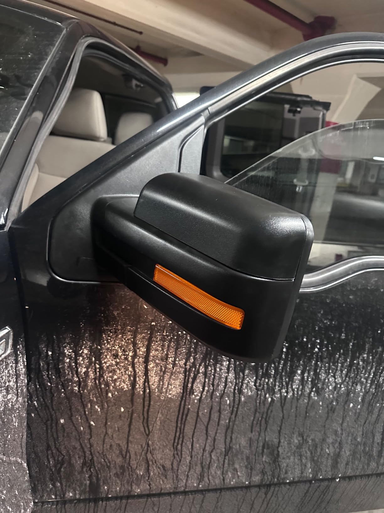 Towing Mirrors Fit 07-14 F150 Pickup Truck, Power Heated With Amber Signal Black Mirror Left Driver Side Replacement customer photo 2