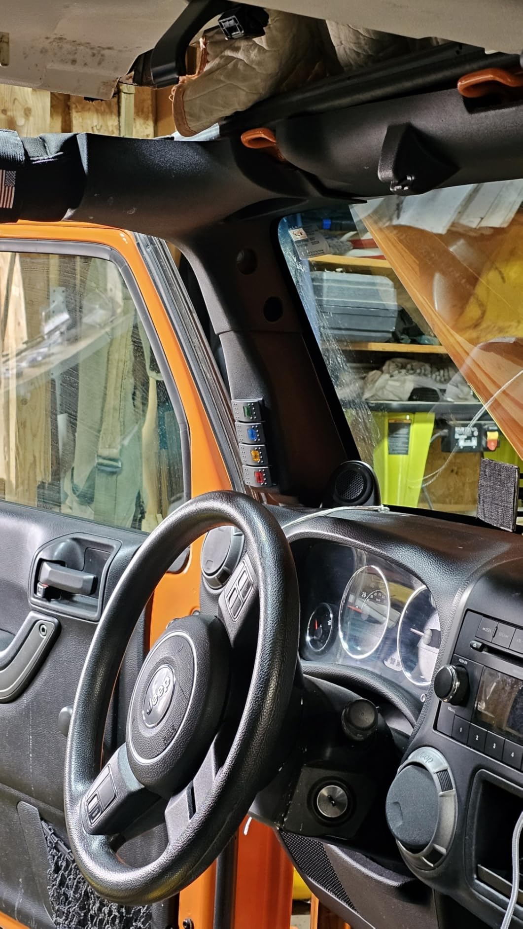 u-Box for Jeep Wrangler JK Left Side A-Pillar 4-Switch Pod, Black, Manual Operation, Rocker Switches customer photo 1