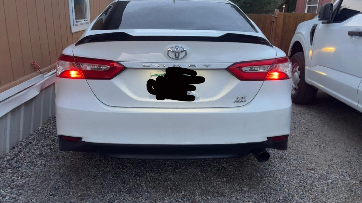 Painted Glossy Black V Style Rear Trunk Lid Spoiler Wing Compatible with 2018-2024 Toyota Camry SE XSE LE XLE Hybrid customer photo 1