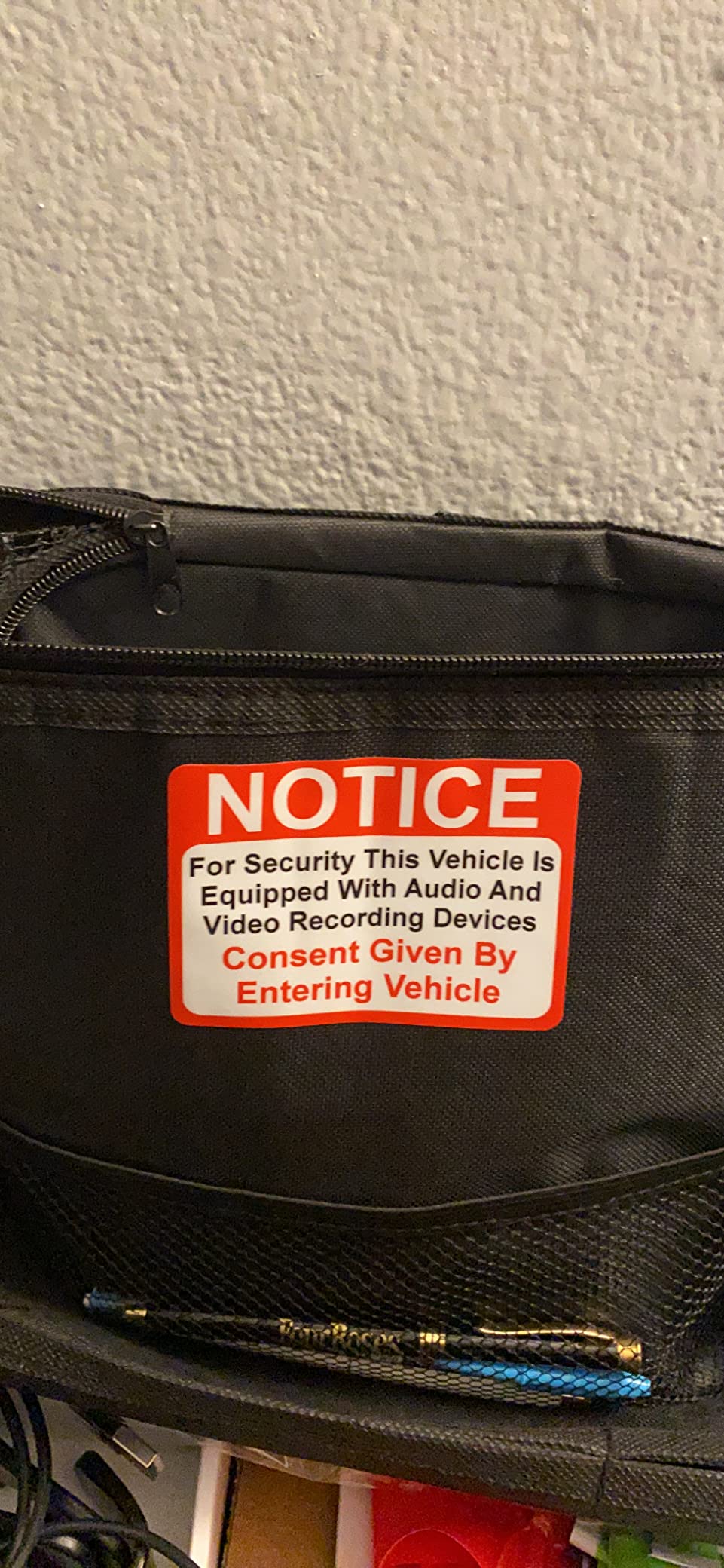 (4 Pack) Notice Vehicle is Equipped with Audio and Video Recording Devices Consent by Entering Sticker - Self Adhesive 2 1/2 X 3 1/2 inch 4 Mil Vinyl Decal - Indoor & Outdoor Use - UV Protected & Waterproof customer photo 2