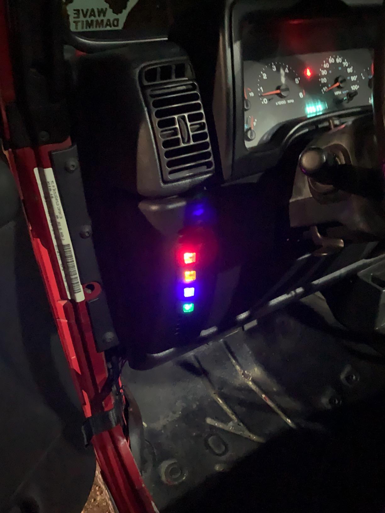 Hooke Road TJ Wrangler Pillar Light Switch Pod Panel w/ 4X Rocker Switches for Jeep Wrangler TJ 1997-2006 - Driver Side customer photo 1