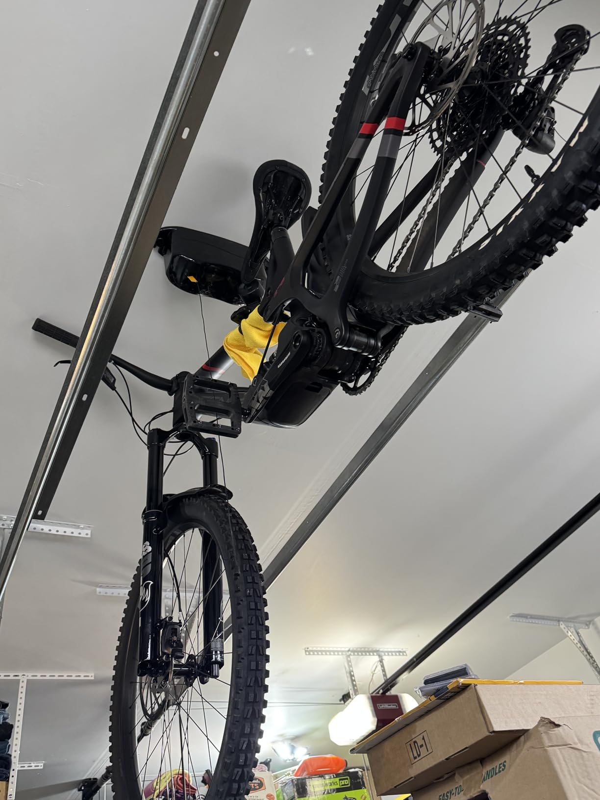Spring-Powered Ceiling Bike Hoist and Rack for Effortless Storage | Hanging Bicycle Lift Without Electricity, Clumsy Ropes, or Manual Pulleys customer photo 1
