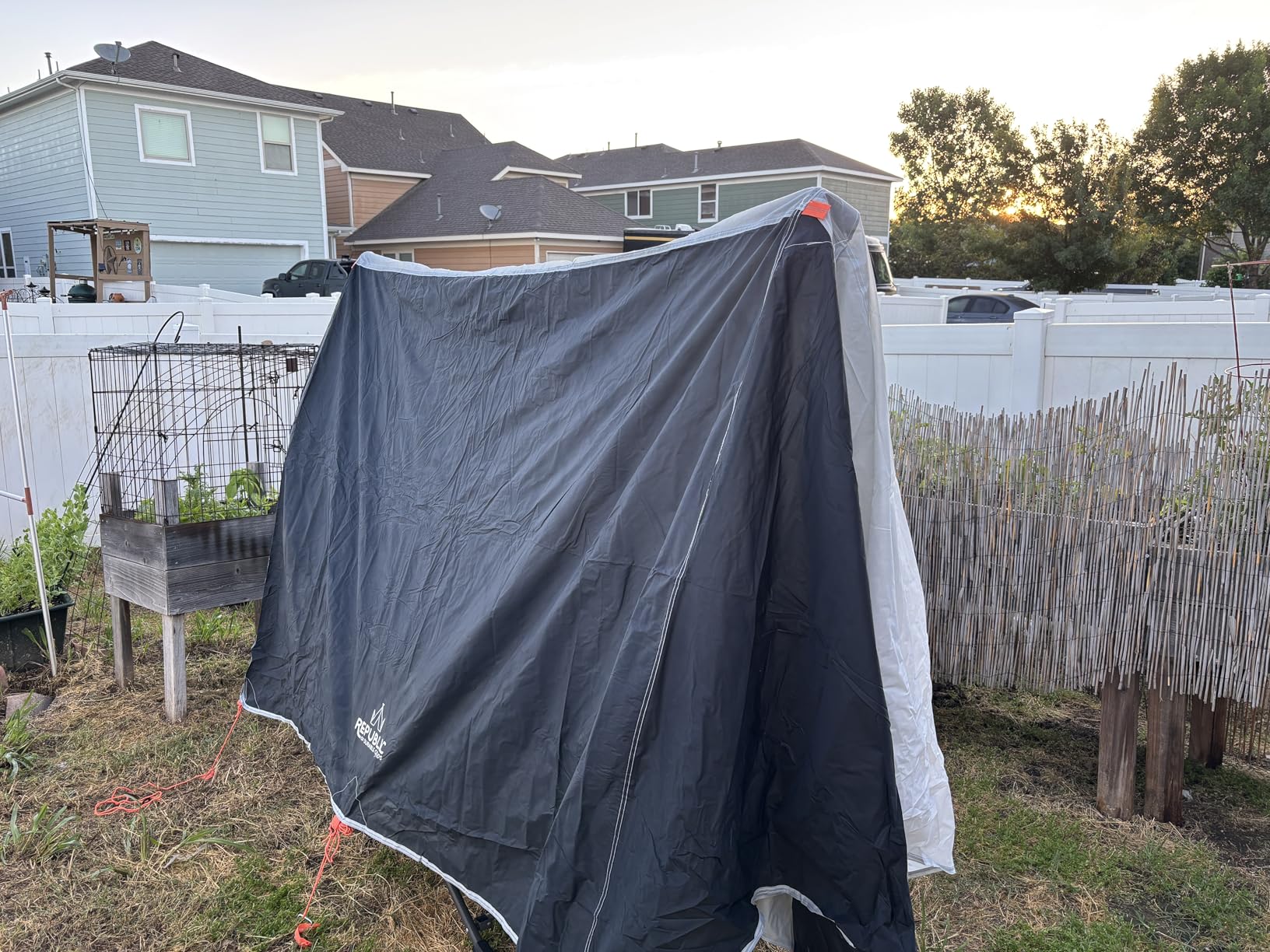 Portable Hammock with Stand, World's Best Mock ONE® Hammock, Compact Folding Framed Hammock with Adjustable Sunshade Canopy for Park, Backyard, Garden, Camping, Hiking, Mountaineering, Beaches- Orange customer photo 2