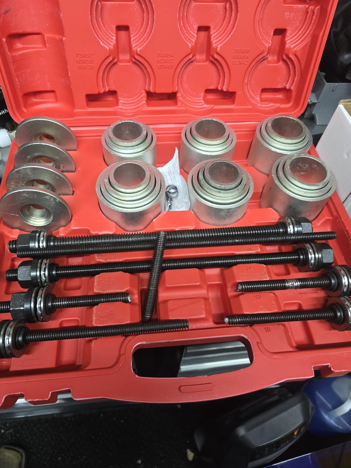 DAYUAN Pull and Press Sleeve Kit with 28 Pcs Universal Remove Bushes Bushing Bearings Seals Compatible with Most HGV and LCV Engines customer photo 2