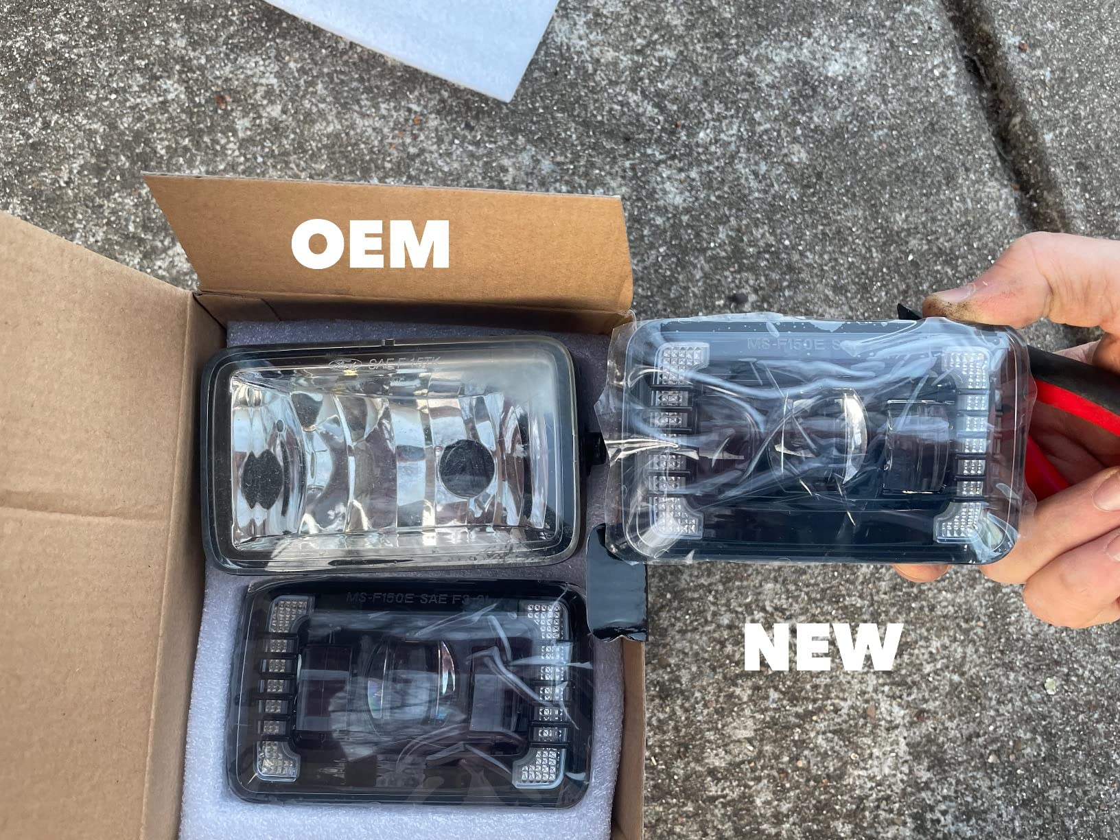 Z-OFFROAD DOT Approved LED Fog Lights for Ford F150 2015-2020, Waterproof Rectangular Bumper Driving Lamp Set Assembly Kit - Black customer photo 2