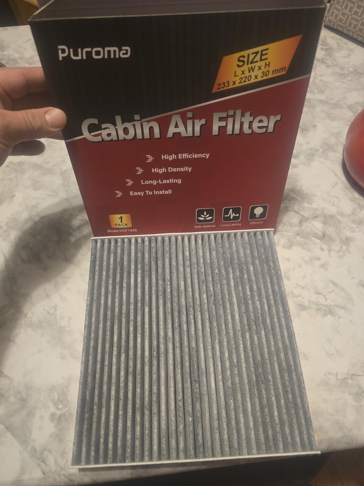 Puroma Cabin Air Filter with Activated Carbon, Replacement for CP134, CF10134, Honda & Acura, Civic, CR-V, Odyssey, CSX, ILX, MDX, RDX, AT134 (1 pc) customer photo 1