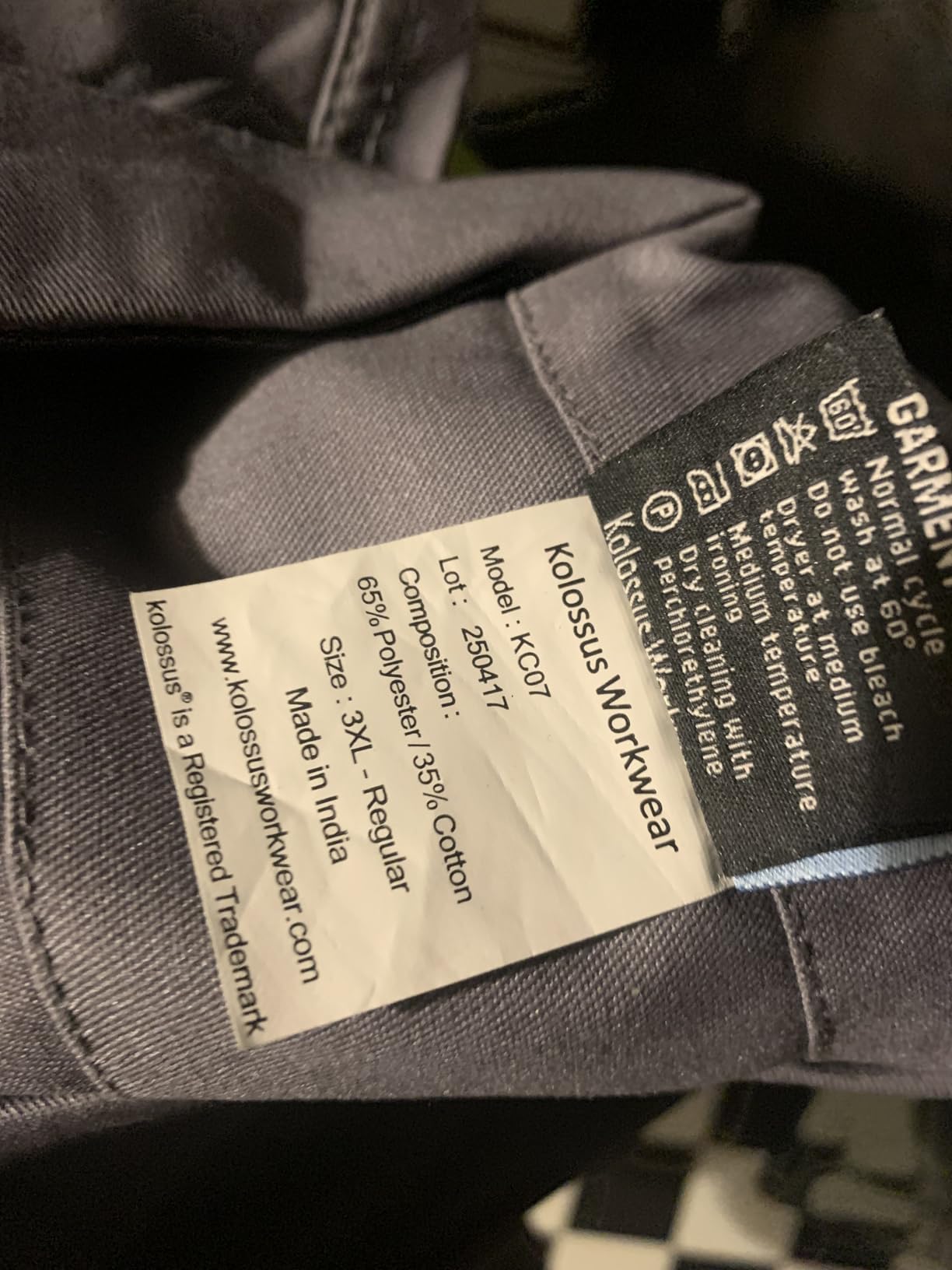 Kolossus Pro-Utility Cotton Blend Long Sleeve Coverall with Zippered Frontal Pockets customer photo 2