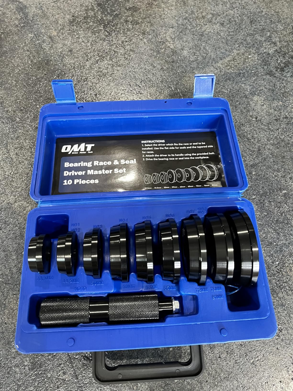 Orion Motor Tech Bearing Press Kit, 10pc Bearing Race and Seal Driver Set with Seal Driver and 9 Bearing Adapters, Seal Installer Bearing Driver Kit for Bearing Installation, with Blue Case customer photo 1