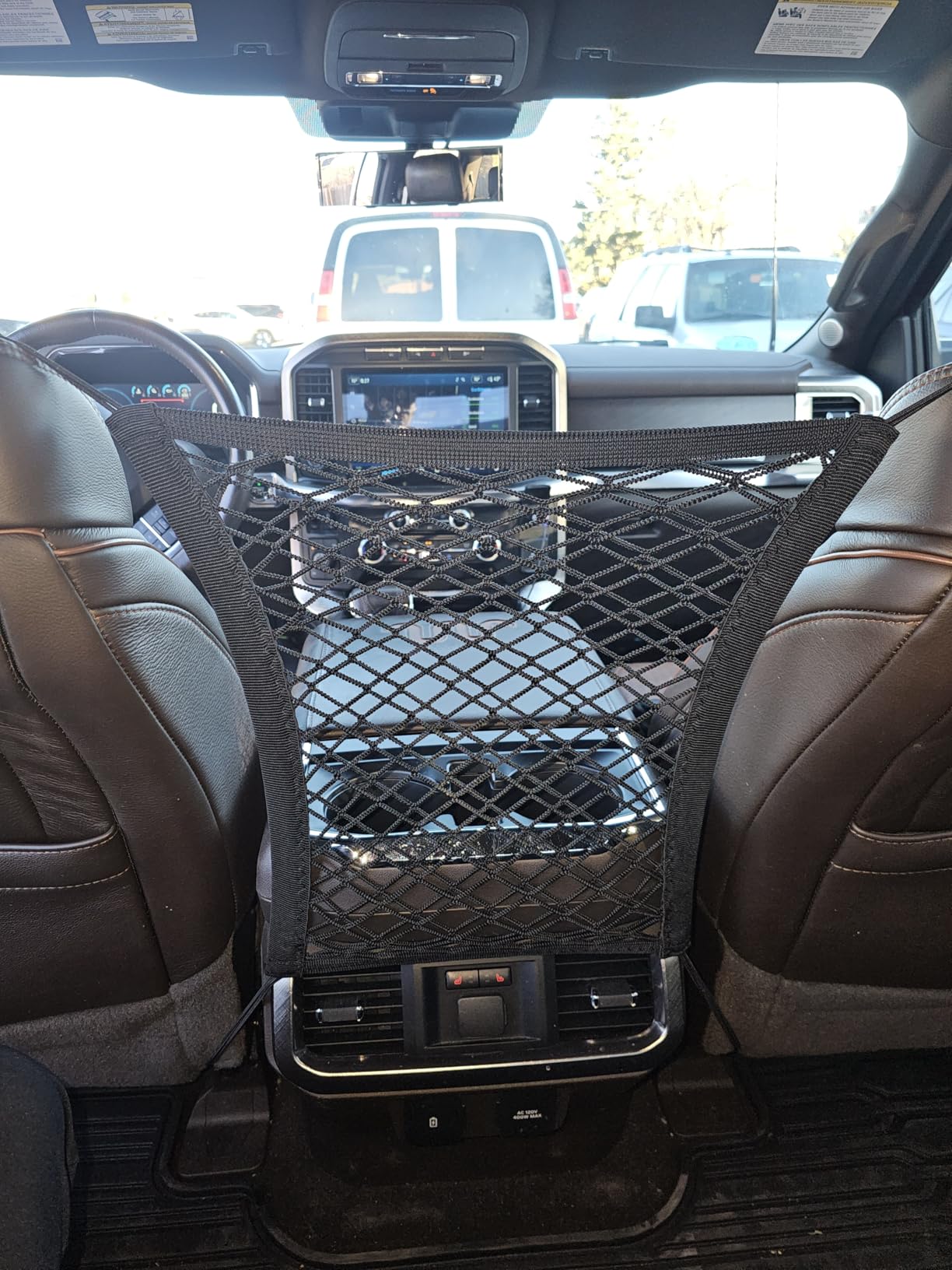 DYKESON Dog Car Net Barrier - Pet Barrier with Car Mesh Organizer for Dog & Child, Safety Divider with Storage Pouch customer photo 2