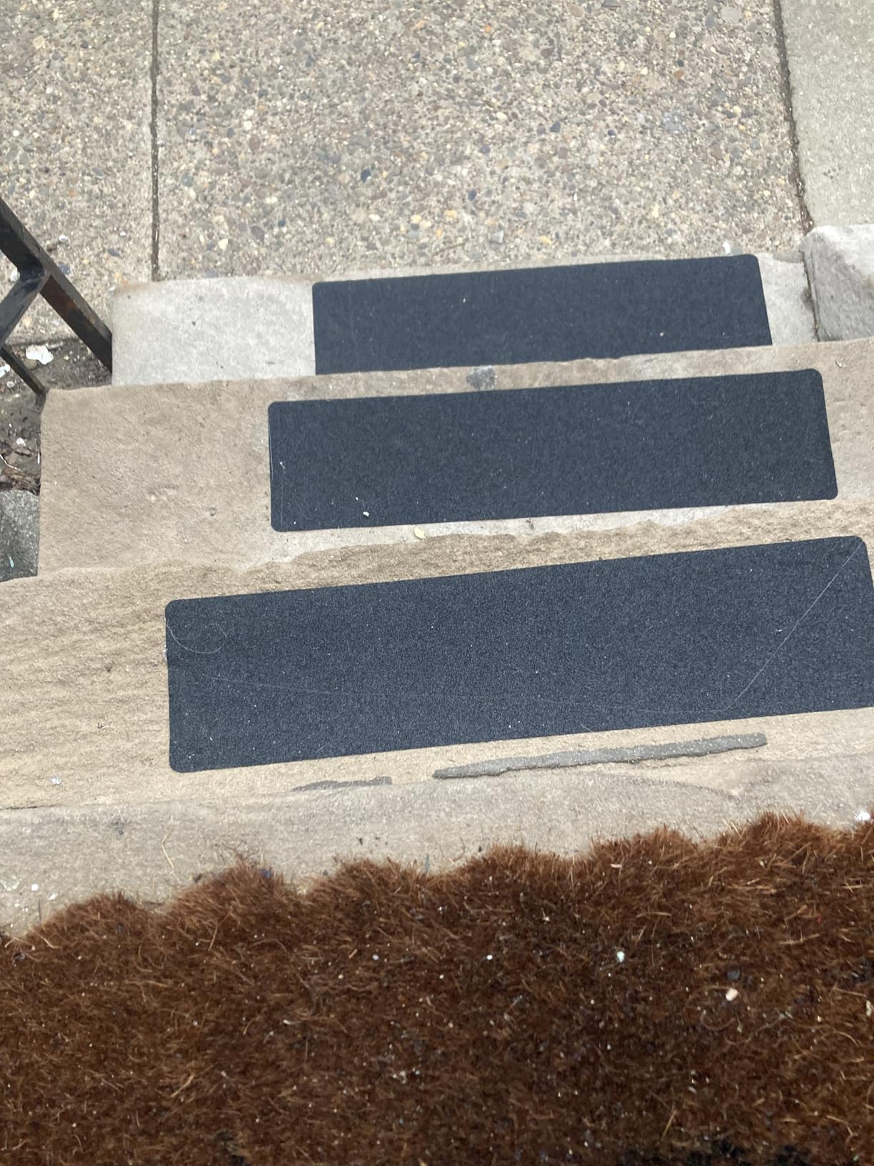 Non-Slip Stair Treads 6 x 24 inch 3-Pack Outdoor Grip Tape | Non Skid Step Strips Mats Precut for Outside Steps, Deck&Porch, Wood Step, Concrete, Metal, Black customer photo 2