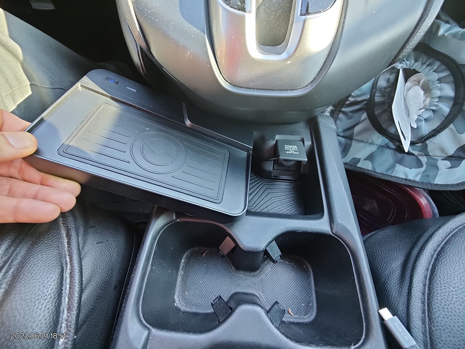 CarQiWireless Wireless Charger for Honda CRV 2019 2018 2017 Car Charging Charger, Center Console Holder Storage Box with Cell Phone Wireless Charging Pad Mat for CR-V Interior Accessories customer photo 2