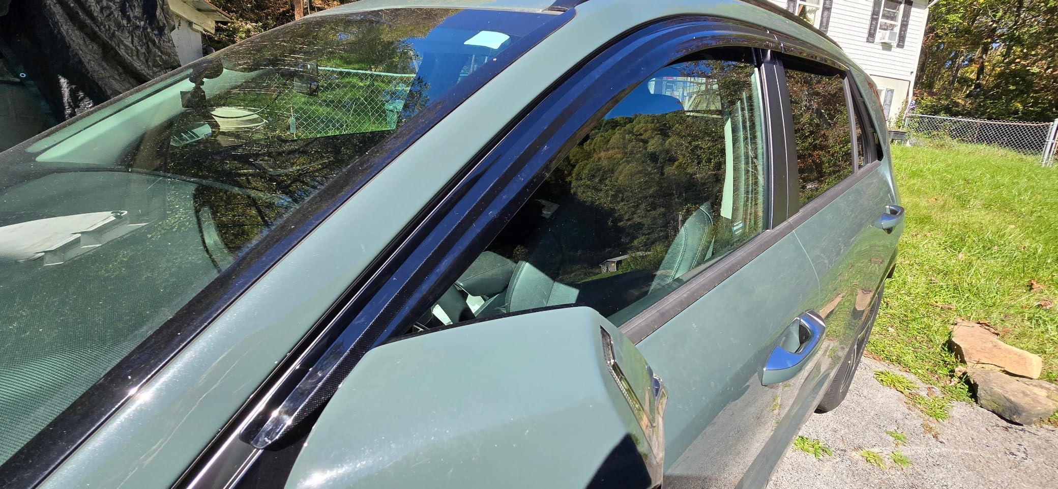 Safe Smoke Window Visor Sun Rain Vent Guard 4 Pcs Set Out Channel Visor Compatible with Kia (Seltos 2020~ Smoke) customer photo 2