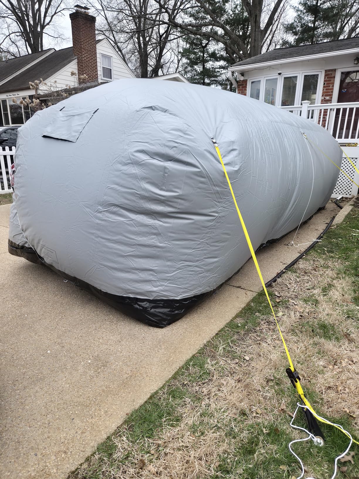 IN THE GARAGE Outdoor Car Cover - Hail Protector - Outdoor Car Bubble, Inflatable Garage - Car Capsule - Car Bubble Storage - Hail Protective car Covers - 18' / 5.5m customer photo 1