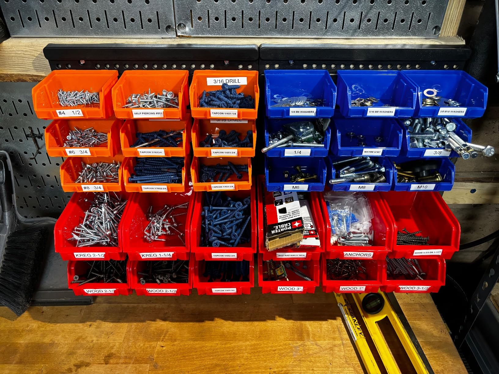 SEDY 30-Bin Wall-Mounted Storage Rack System - Heavy-Duty Garage Tool Organizer for Screws, Nuts, Bolts, Nails, Beads, and Small Hardware Parts - Easy Installation and Customizable customer photo 2