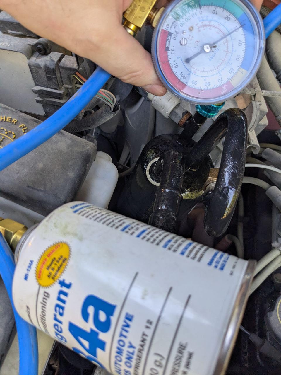 Lichamp A/C R134A Refrigerator Freon Recharge Kit with Bullet Piercing Valve, Piercing and Self-Sealing Can Tap 134A customer photo 1