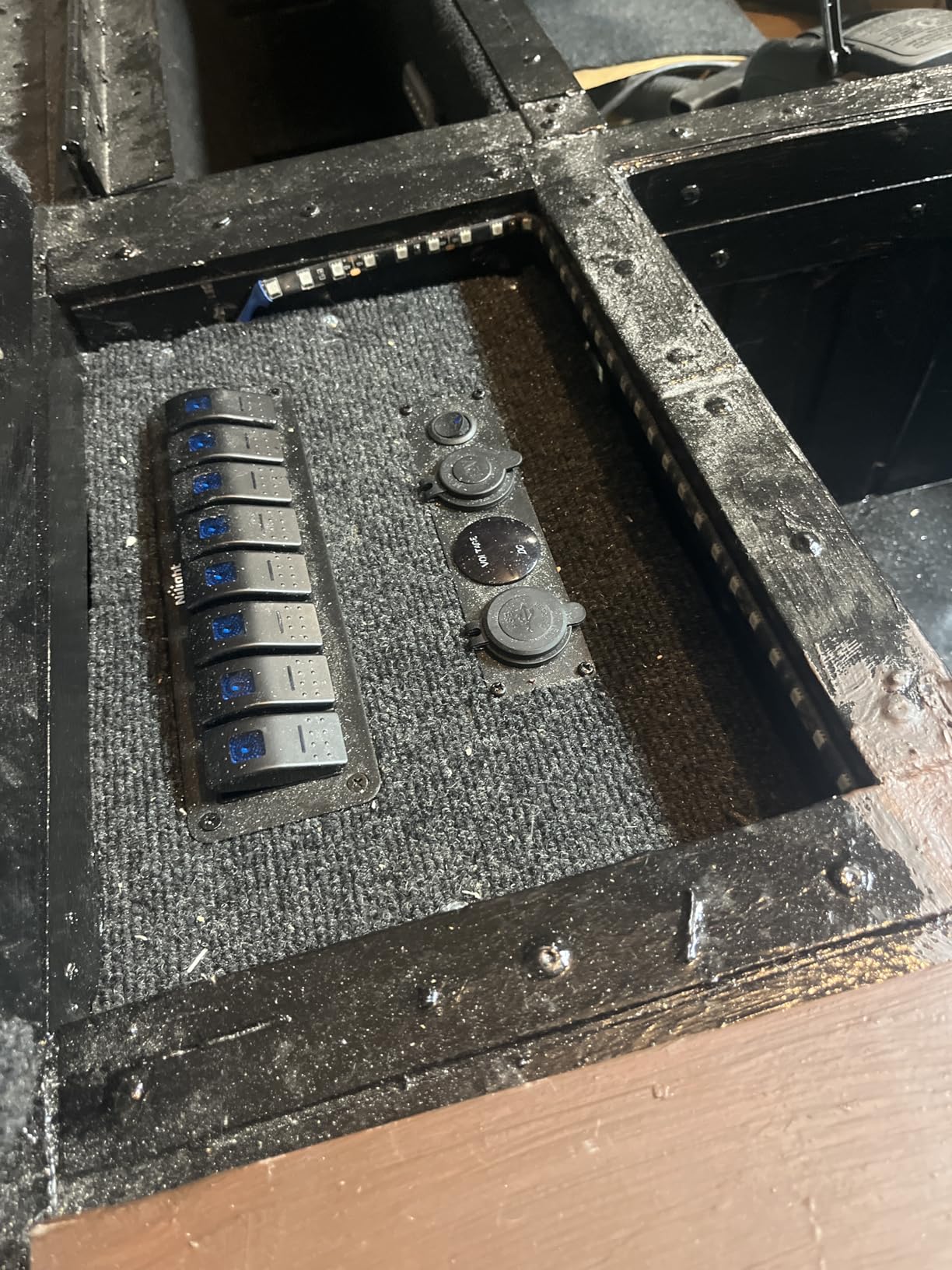 Nilight 8 Gang Aluminum Rocker Switch Panel Toggle Dash 5 Pin ON/Off Pre-Wired Rocker Switch Blue Backlit Switch for Automotive Car Marine Boat RV, 2 Years Warranty customer photo 1