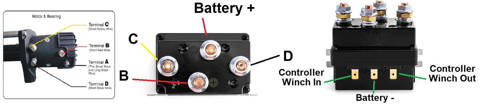 QWORK Solenoid Relay, 12V 250A Winch Relay Solenoid Replacement Contactor for 3000-5000lbs ATV UT Winch Control customer photo 2