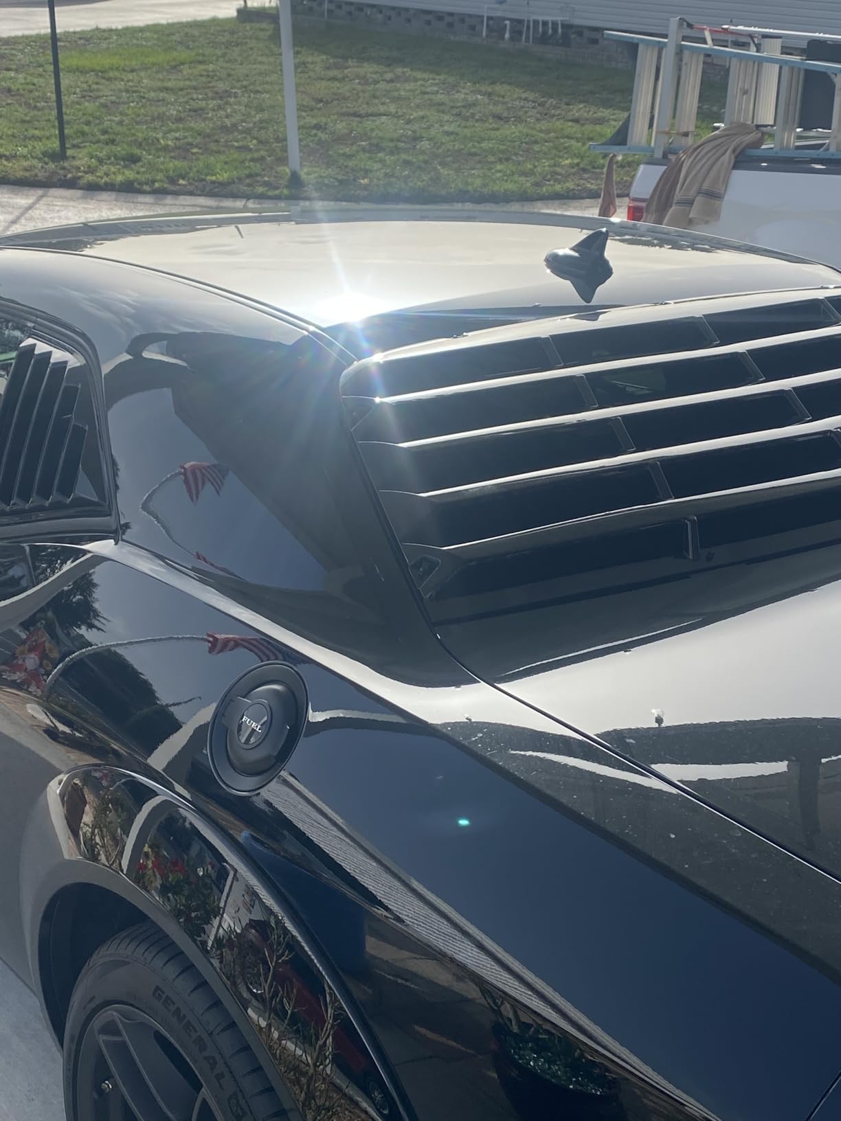 Rear Window Louvers | Retro Fastback Style ABS Rear Window Cover | Lift-Off One-Piece Design with Easy No-Drill Installation | Compatible with 2008-2023 Dodge Challenger customer photo 2