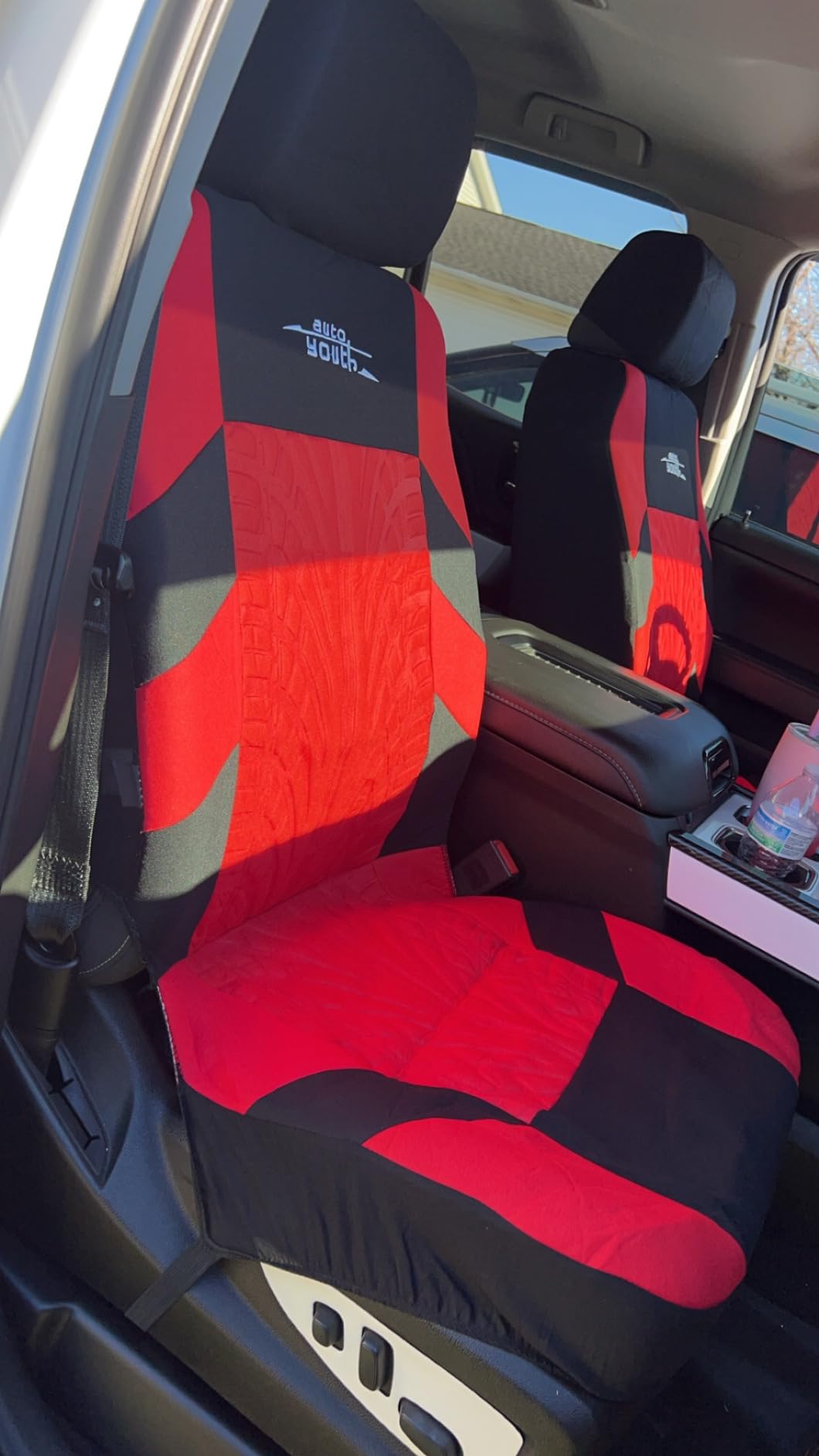 AUTOYOUTH Gray Three Row Car Seat Covers Full Set (7 Headrests), 3D Tyre Embossed, Airbag Compatible, Universal Fit for Car, Truck, SUV (7 Passenger) customer photo 1