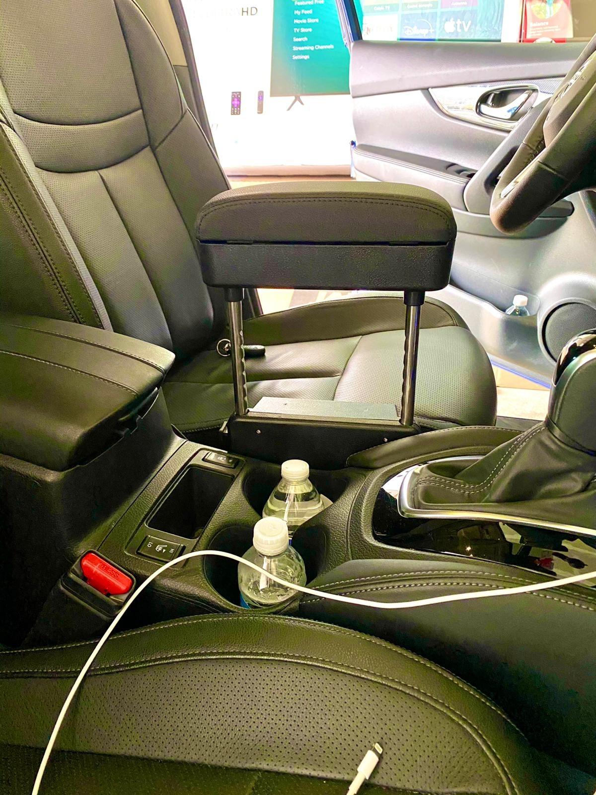 SKTU Auto Car Armrest Extender Support Elbow & Forearm Arm Wrist Rest Support Adjustable Height Comfort Pad Universal Fit for Most Car Models Center Console (Black with Organizer) customer photo 1