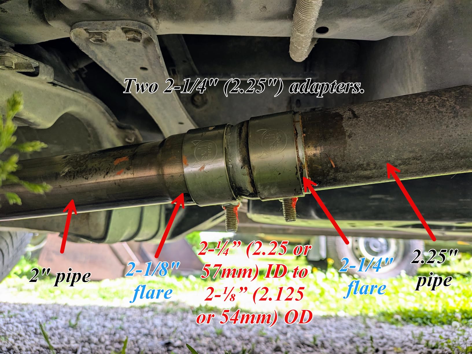 EVIL ENERGY 2.0 Inch Exhaust Clamp,Narrow Band Muffler Clamp Stainless Steel for Pipes,Mufflers,Catalytic Converters 2PCS customer photo 1
