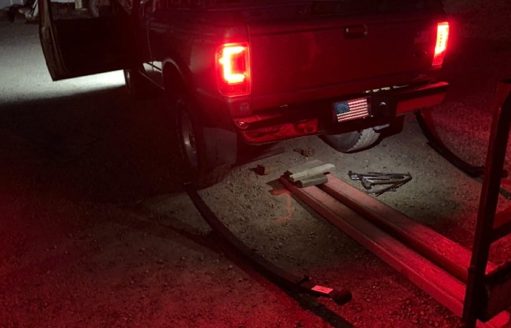 AmeriLite For 1993-1997 Ford Ranger C-Type Halogen, Led, Tube Replacement Pickup Truck Taillight Set - Passenger and Driver Side, Vehicle Light Assembly, Black customer photo 1