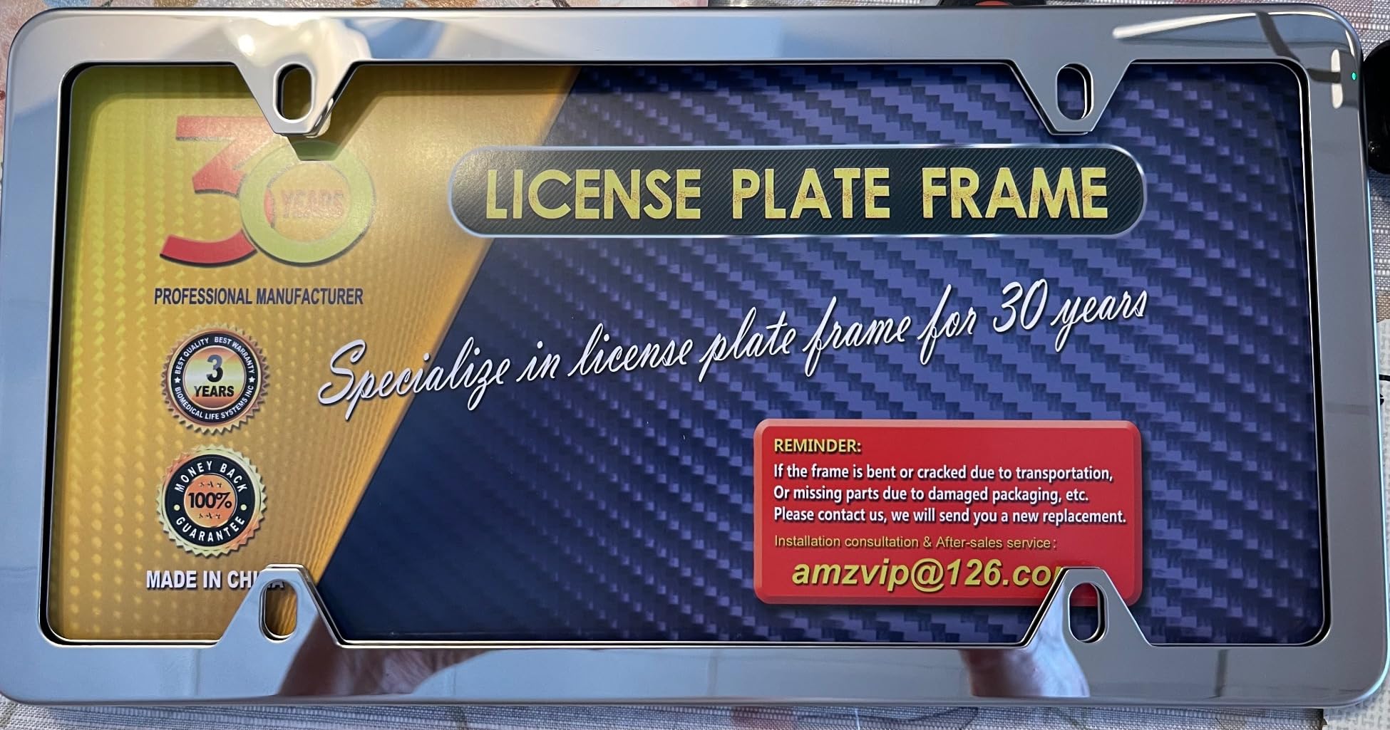 Stainless Steel License Plate Frames - 2 Pack Mirror Polished Car Plate Holder, with Screws, Chrome Caps, Heavy Duty Rustproof Metal customer photo 2