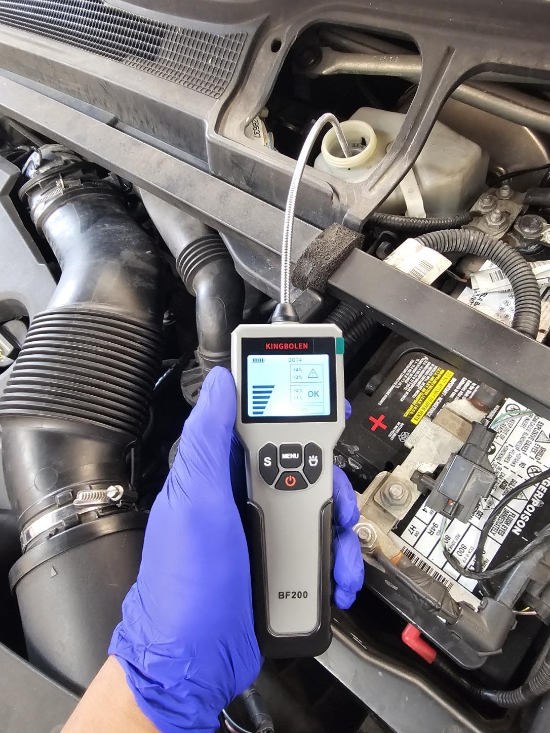 Brake Fluid Tester BF200,High Precision Car Brake Fluid Detector,Hydraulic Fluid/Liquid/Oil Moisture Analyzer with LCD Screen Audible Alarm,DOT3/DOT4/DOT5.1 Tester,Automotive Replacement Level Sensors customer photo 2