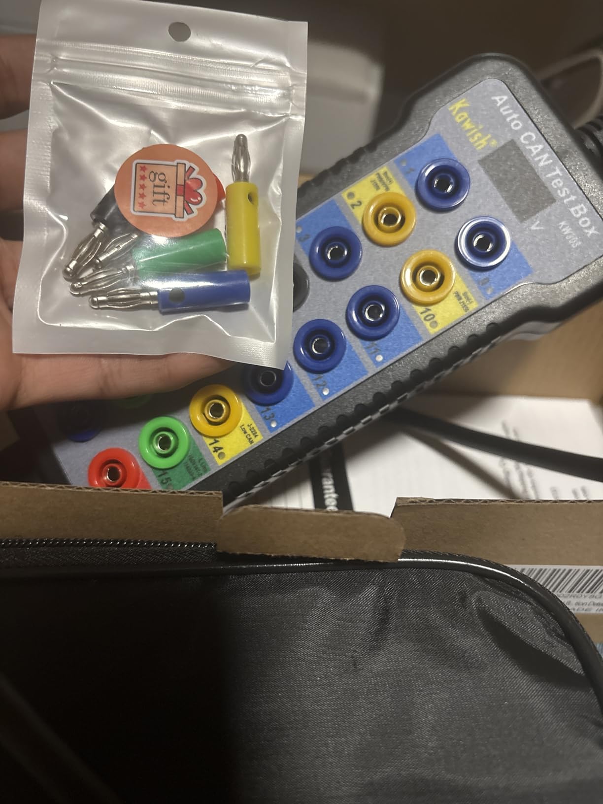 OBD2 Breakout Box Auto OBDII Protocol Detector 16-Pin CAN Bus Test Breakout Box with LCD Display for OBDII Protocol Communication Detection/ECU Tool customer photo 1