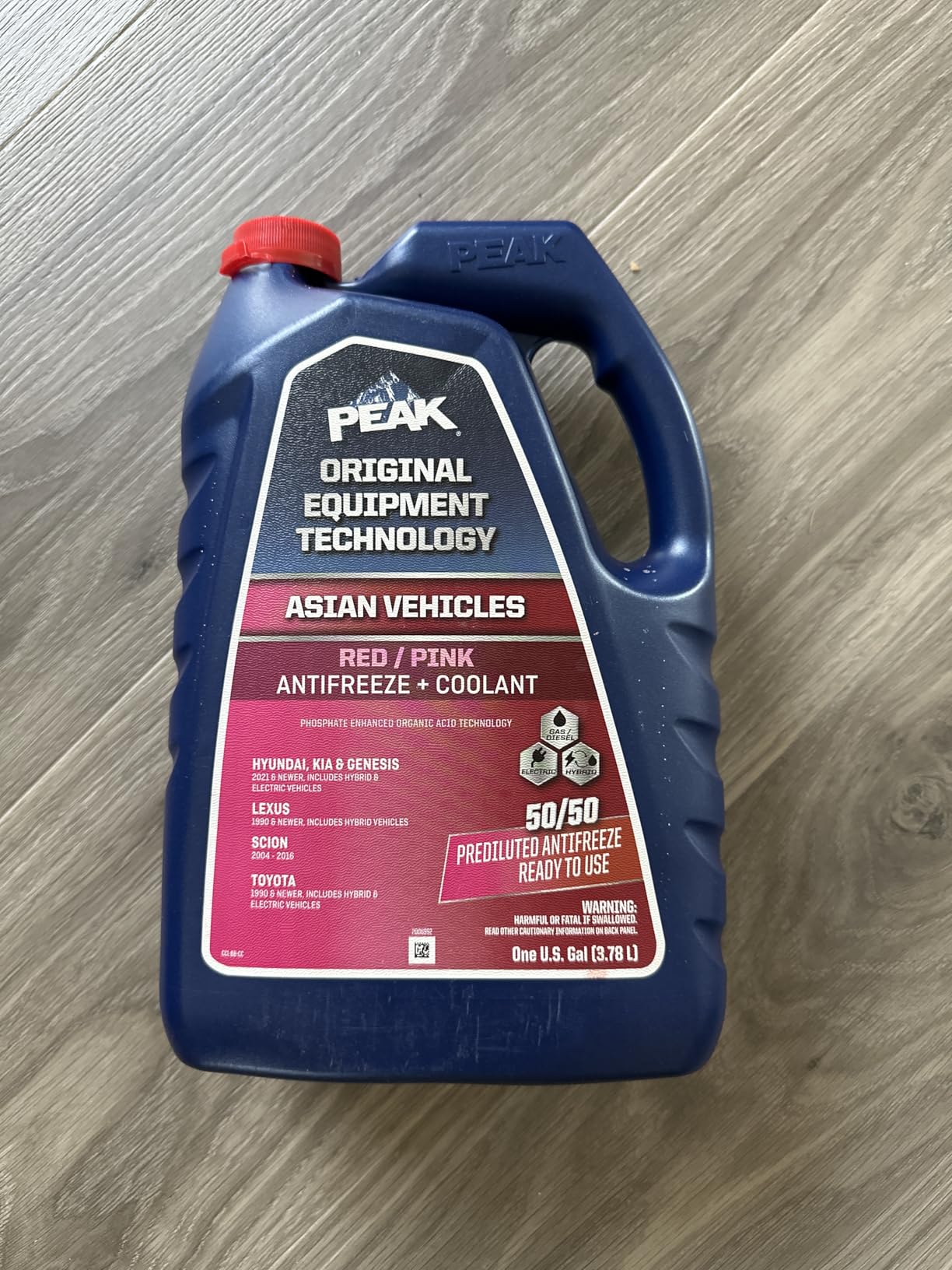 PEAK OET Extended Life Red/Pink 50/50 Prediluted Antifreeze/Coolant for Asian Vehicles, 1 Gal. customer photo 2